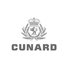 Cunard logo representing D&E Decor's bespoke craftsmanship for luxury cruise ships.